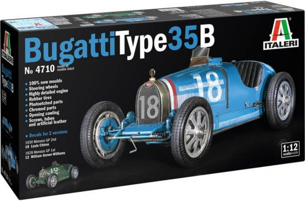 Italeri Bugatti Type 35B Model Kit auto 4710 1:12