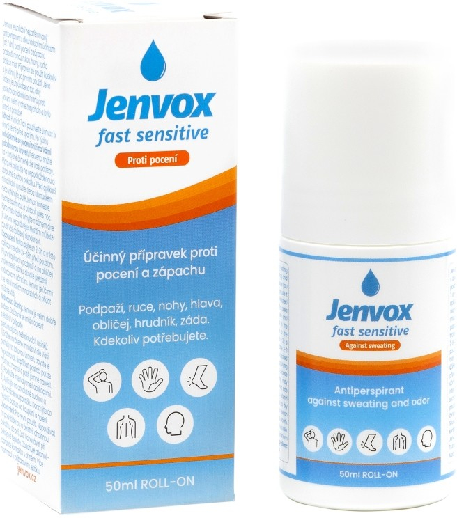 Jenvox Fast Sensitive roll-on proti pocení a zápachu 50 ml