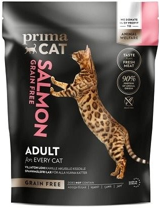 PrimaCat granule losos, bez obilovin, pro dospělé kočky 1,4 kg
