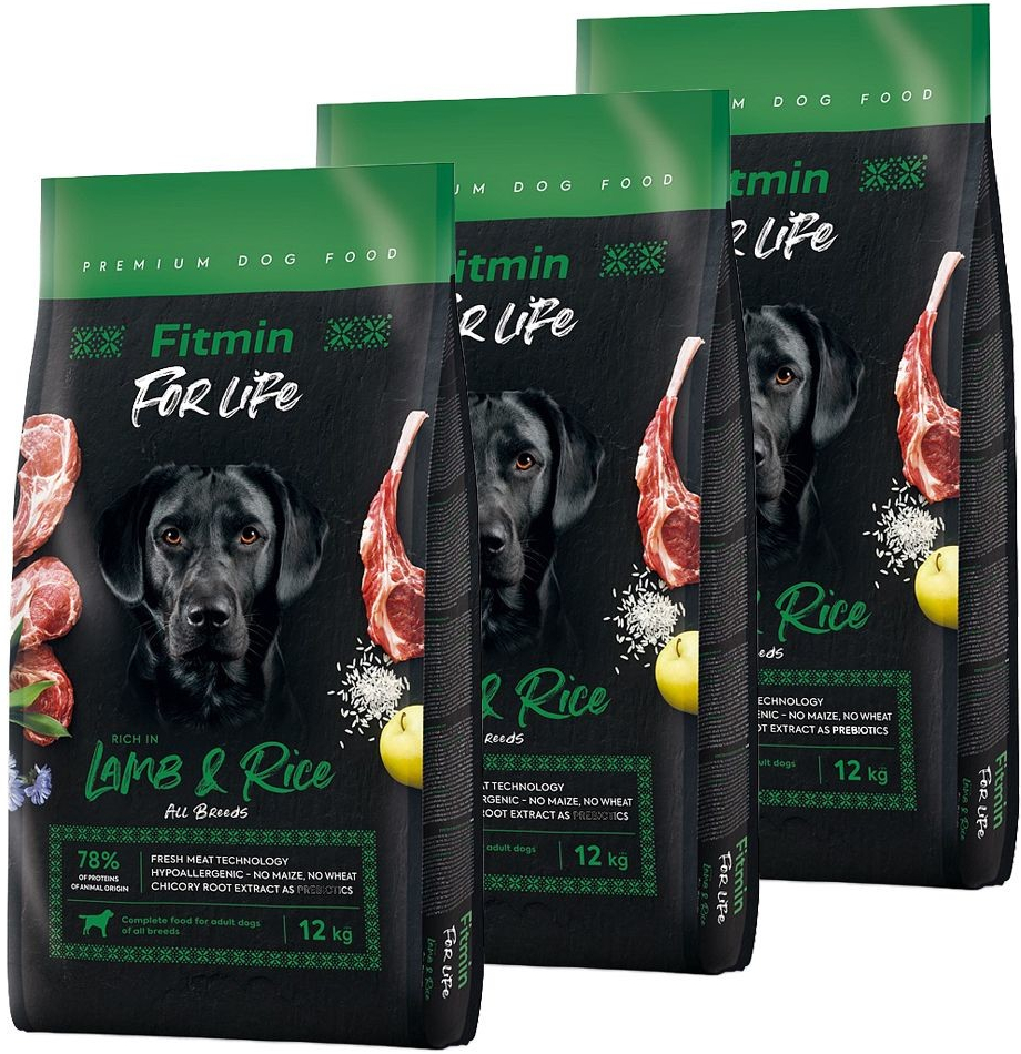 Fitmin dog For Life Lamb & Rice 3 x 12 kg