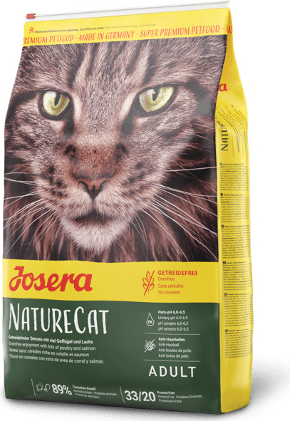 Josera NatureCat granule pro kočky bez obilovin s drůbežím masem a lososem 2 kg