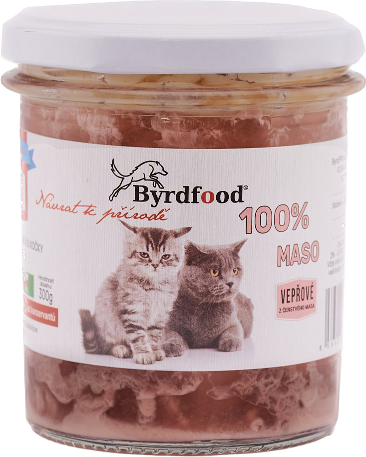 BYRDFOOD Vepřové 100% maso pro kočky 300 g