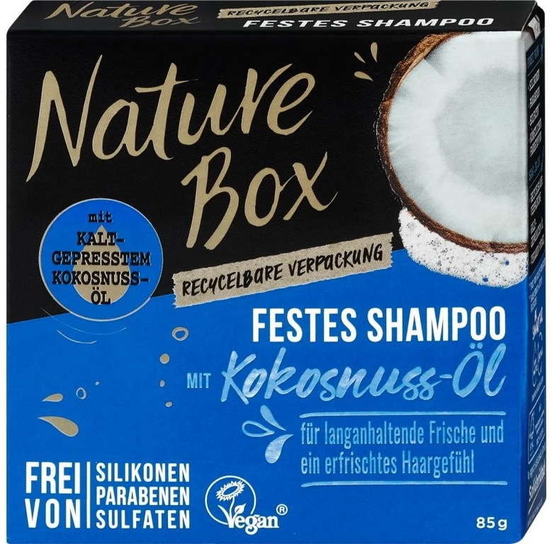 Nature Box tuhý šampón se za studena lisovaným kokosovým olejem 85 g