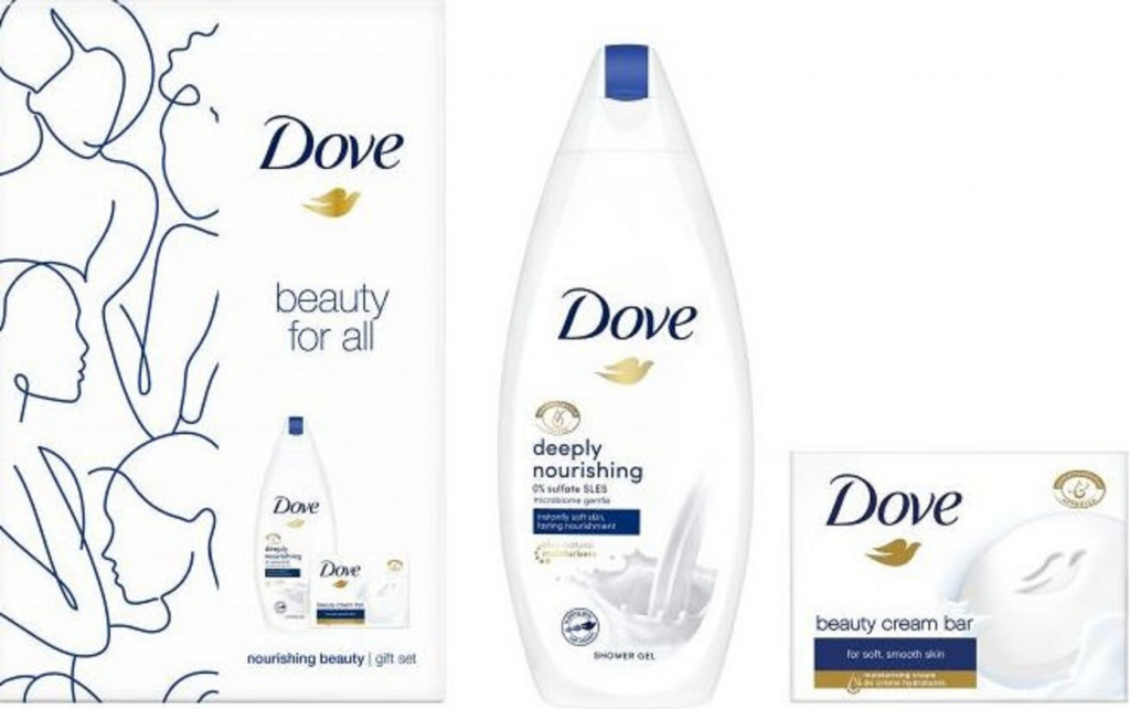 Dove Beauty For All Deeply Nourishing sprchový gel 250 ml + Original toaletní mýdlo 100 g dárková sada