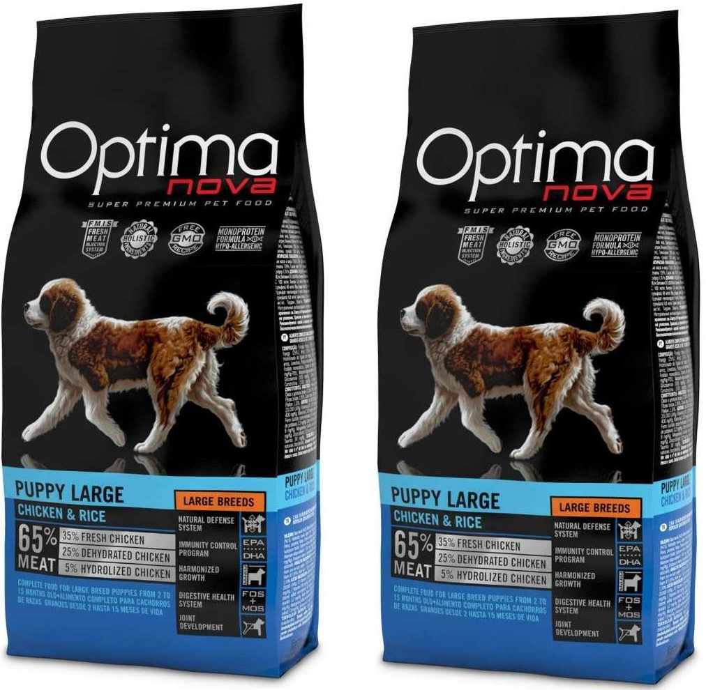 Optima Nova Dog Puppy Large 2 x 12 kg