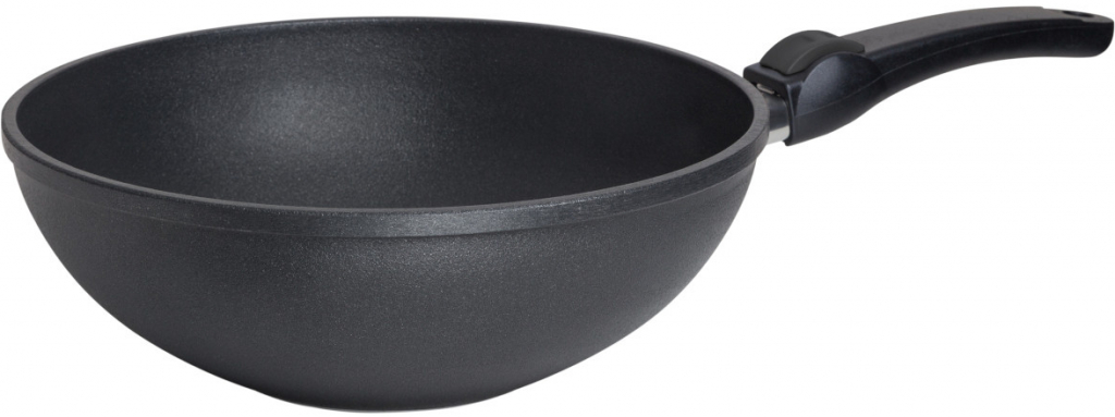 SKK Profesionální titanová pánev wok Titanium Durit Indukce odnímatelná ručka 28 cm