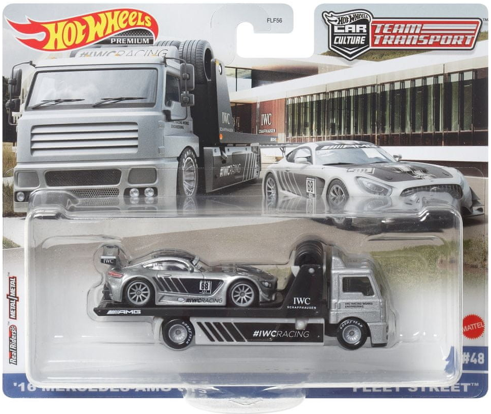 Mattel Hot Weels Tahač a závodní angličák Team Transport 48 Mercedes AMG GT3 FLF56