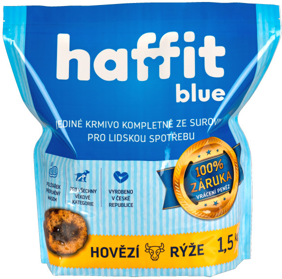 Haffit blue hovězí rýže 1,5 kg