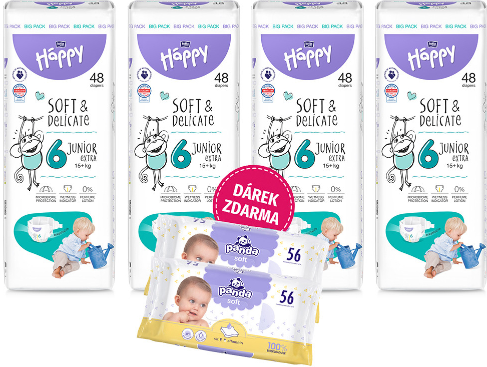 Bella Happy Soft & Delicate BigPack 6 15+ kg - 4x48 ks 192 ks