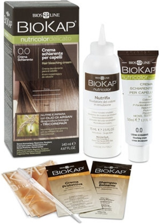 Biokap NutriColor Delicato zesvětlující krém s arganovým olejem 0.0 Hair Bleaching Cream Tricorepair Complex 140 ml