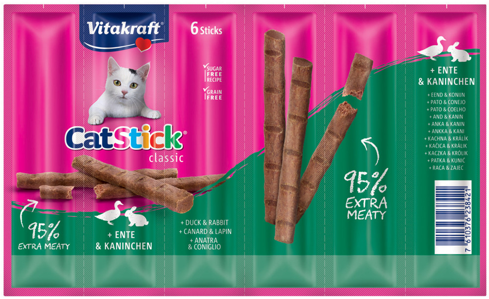 Vitakraft Cat Stick Classic kachna a králík 24 x 6 g