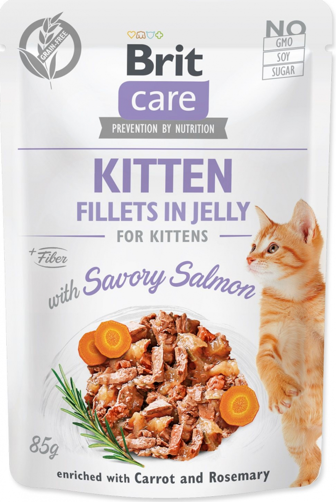 Brit Care Cat pro koťata filety z lososa v želé 85 g