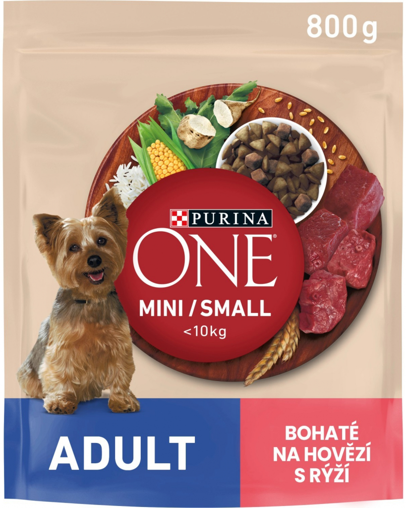 Purina ONE MINI Dog Adult s hovězím 0,8 kg
