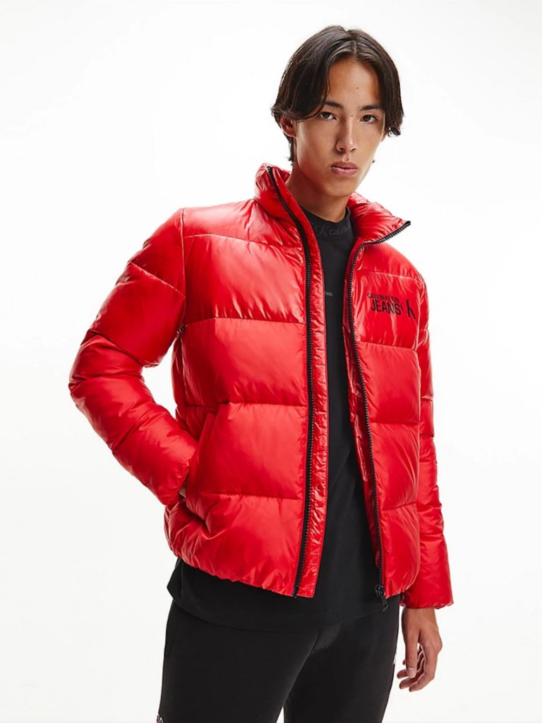 Calvin Klein pánská zimní bunda červená