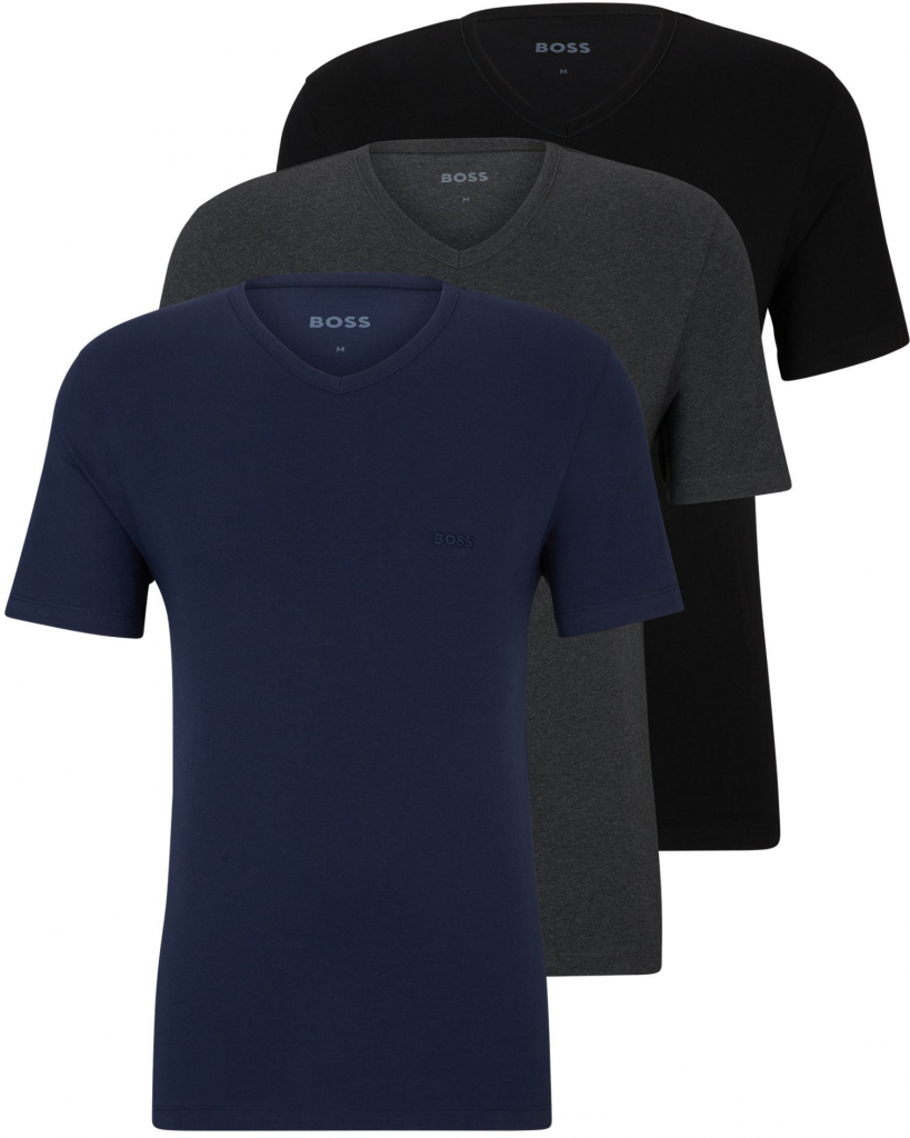 Hugo Boss 3 PACK pánské triko BOSS Regular Fit 50475285-497