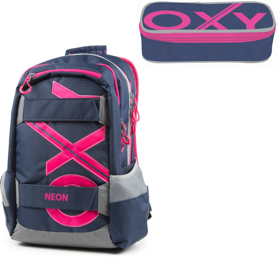 Karton P+P batoh Oxy Sport modrá Line růžová