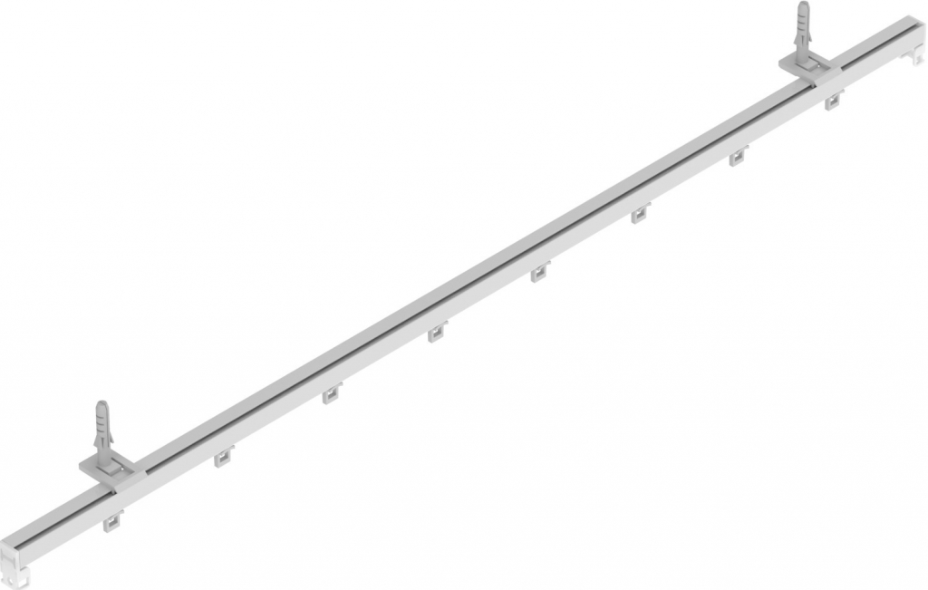 AluDeco Záclonová kolejnice ALU 100, do stropu, s kluznými jezdci, bílá Rozměr produktu: 1 - 100 cm