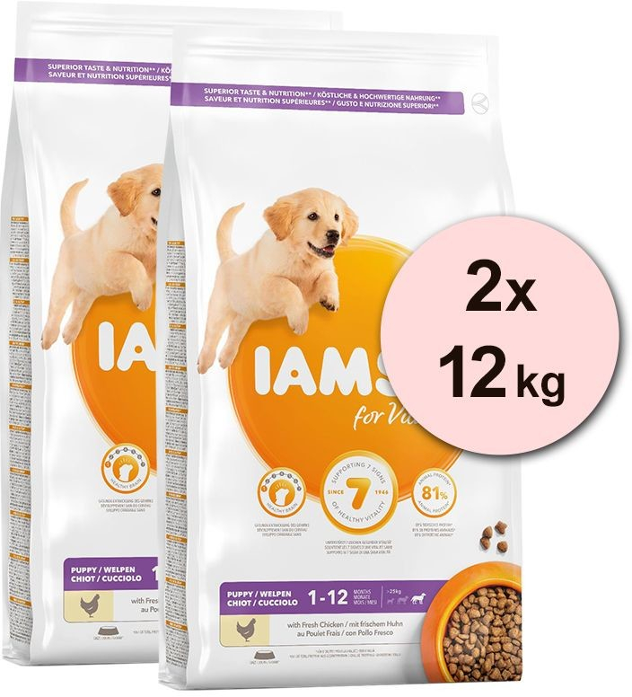 Iams Dog Puppy Large Chicken 2 x 12 kg