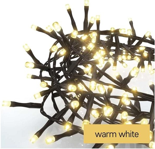 EMOS LED vánoční řetěz ježek 12 m venkovní i vnitřní teplá bílá časovač