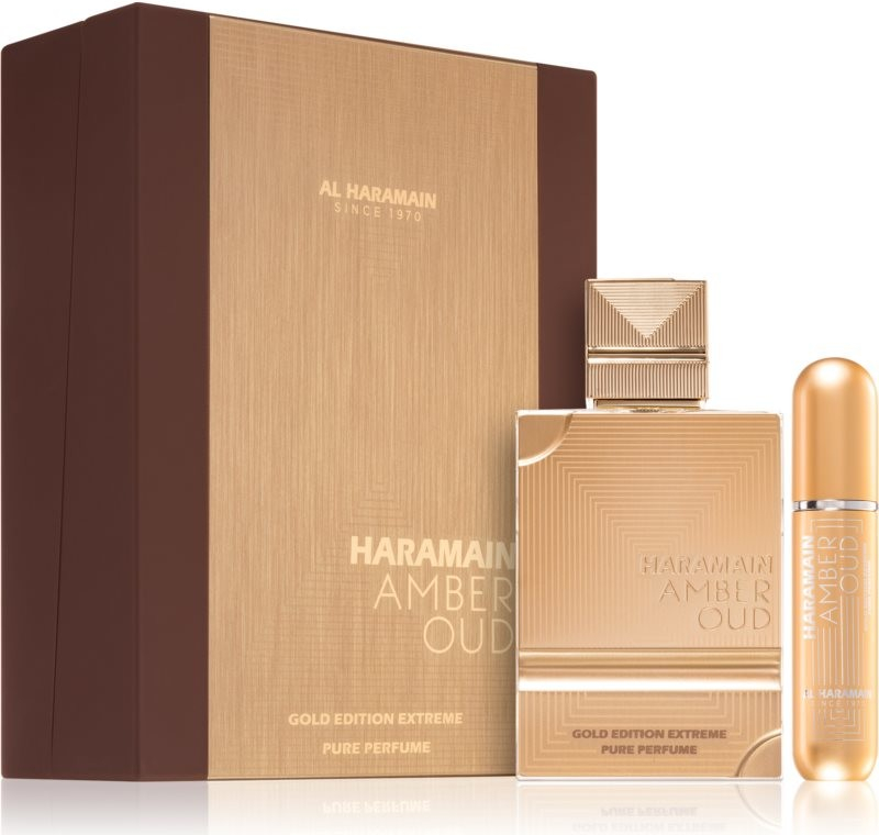 Al Haramain Amber Oud Gold Edition Extreme EDP 200 ml + Amber Oud Gold Edition Extreme plnitelný rozprašovač parfémů dárková sada