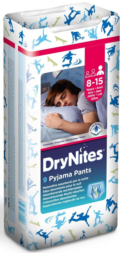 Huggies Dry nites absorpční kalhotky 8-15 let/boys/25-57 kg 9 ks