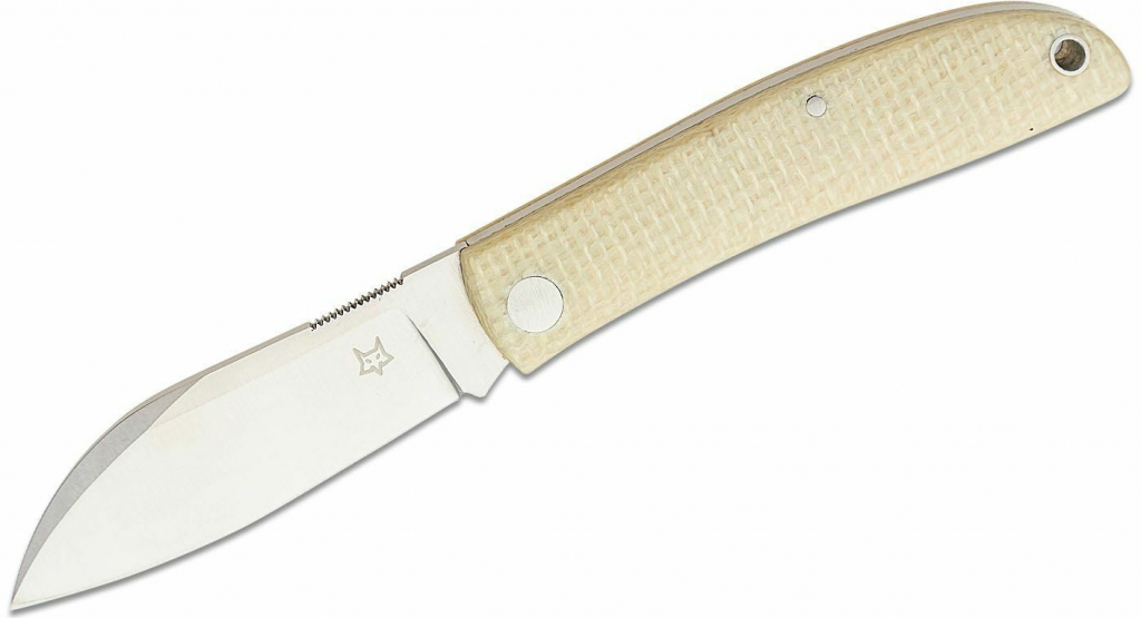 FOX Knives Livri Slipjoint Folding Knife, M390 Blade, Micarta Handles, Leather Pouch FX-273 MI