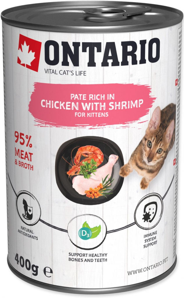 Ontario Kitten kuře krevety pro koťata 0,4 kg