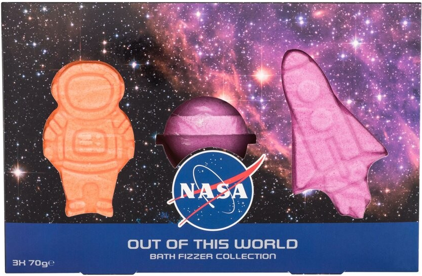 NASA Out Of This World Bath Fizzer Collection bomba do koupele 3 x 70 g dárková sada