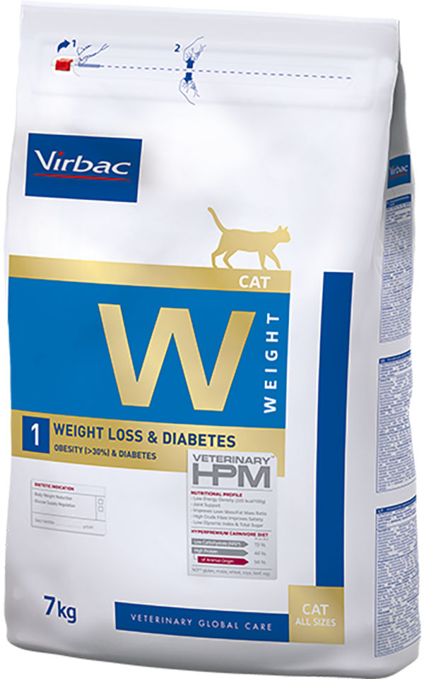 Virbac Veterinary HPM Cat Weight Loss & Diabetes W1 2 x 7 kg