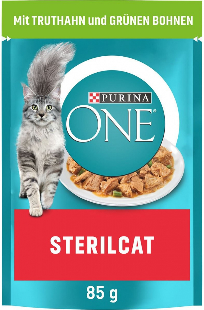 Purina ONE STERILCAT jemné kousky v omáčce s krocanem a zelenými fazolkami 24 x 85 g