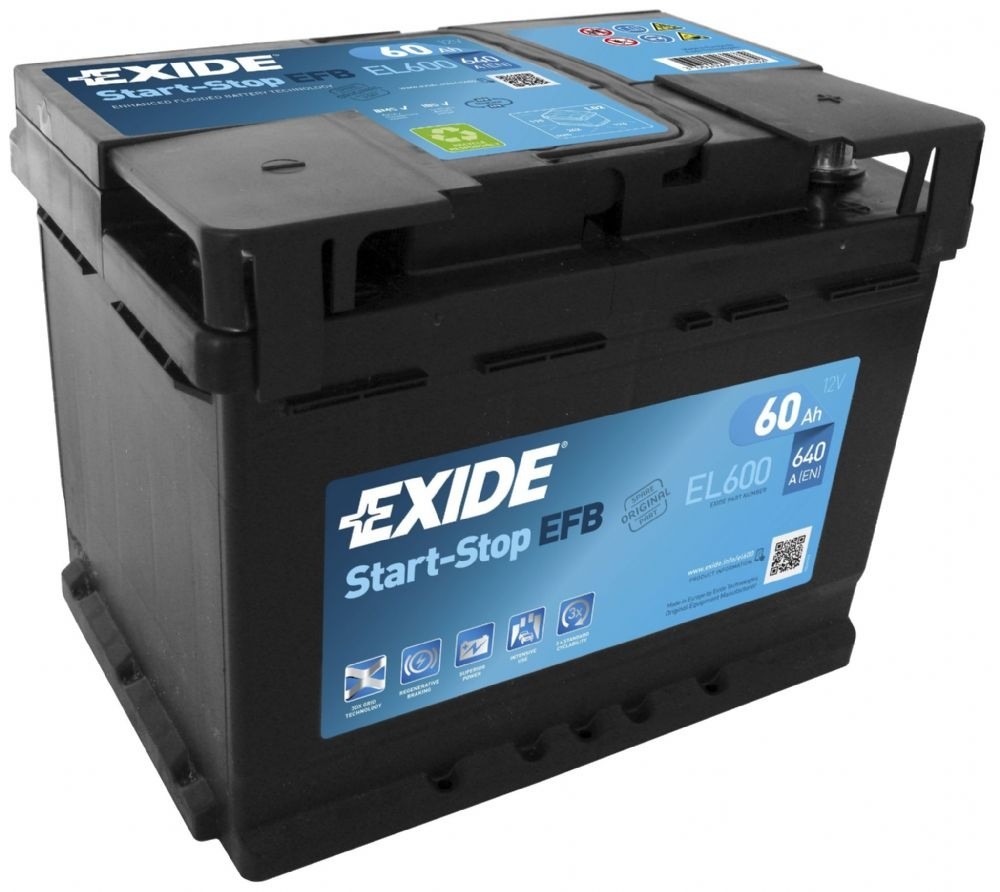 Exide Start-Stop EFB 12V 60Ah 530A EL600