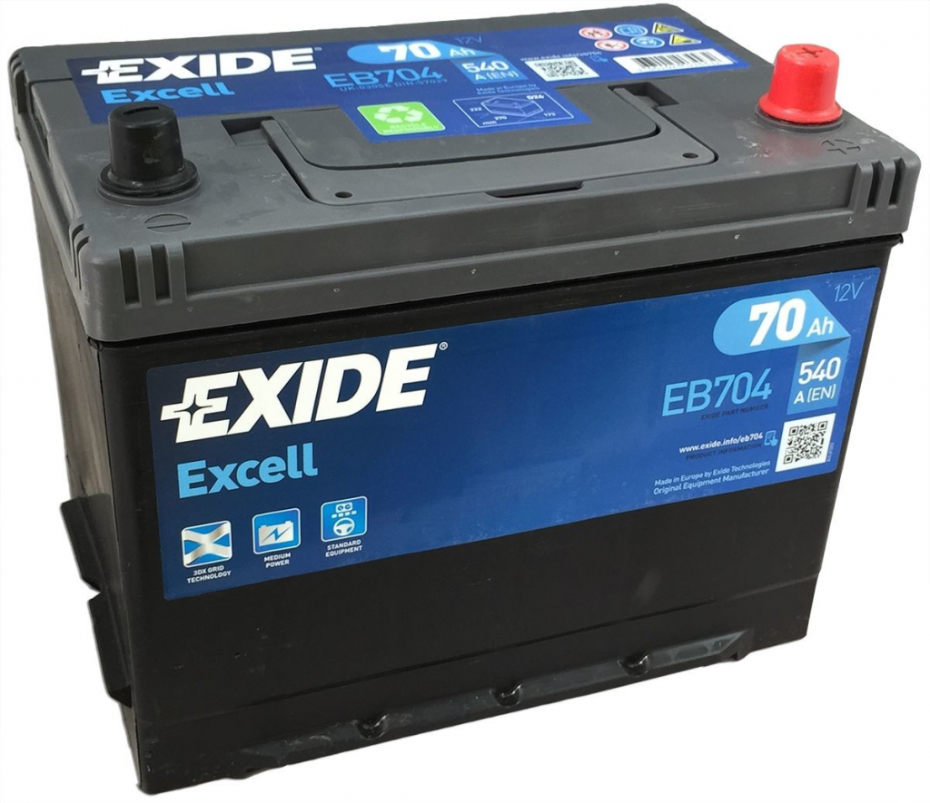 Exide Excell 12V 70Ah 540A EB704