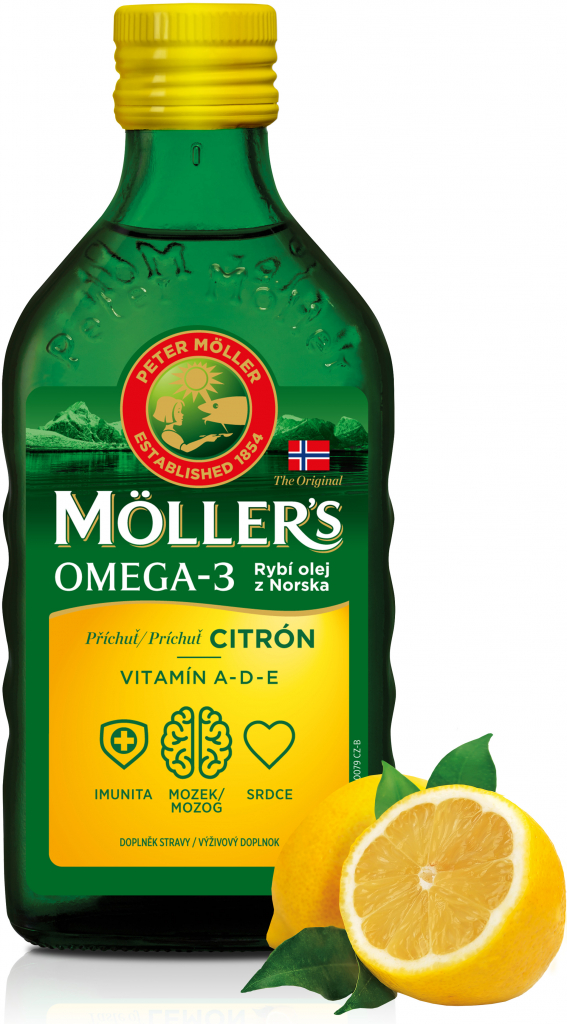 Möller\'s Omega 3 olej citronová příchuť 250 ml