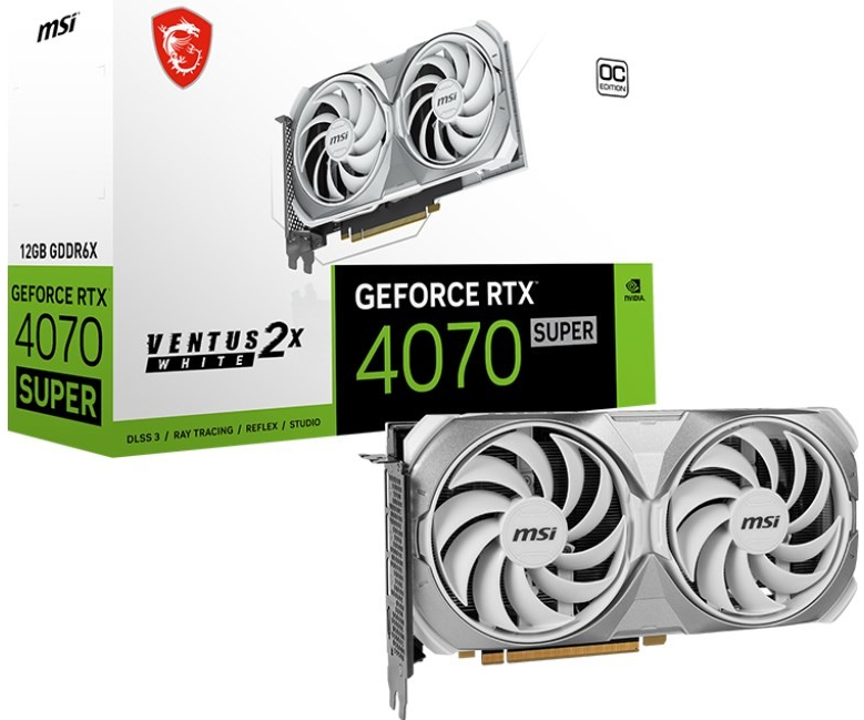 MSI GeForce RTX 4070 SUPER 12G VENTUS 2X WHITE OC