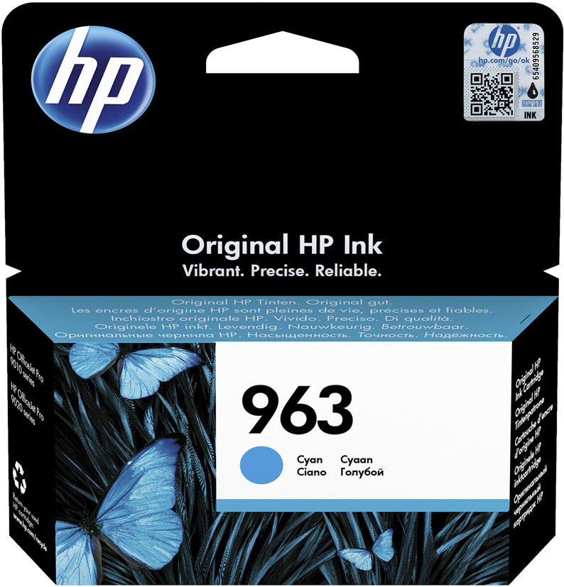 HP 963 originální inkoustová kazeta azurová 3JA23AE