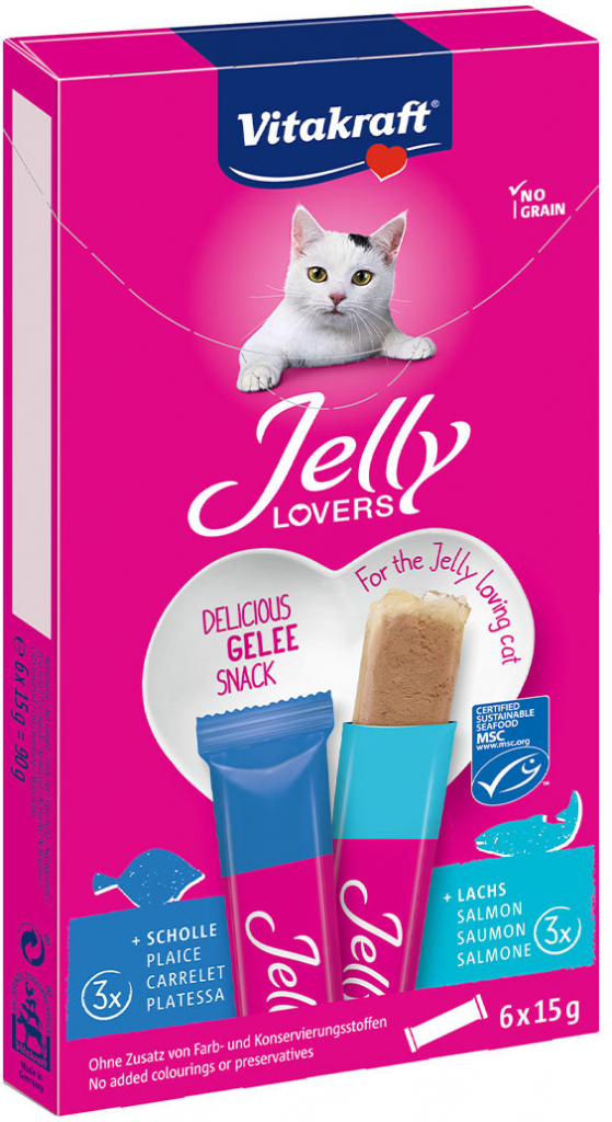 Vitakraft Jelly Lovers losos a platýs 6 x 15 g