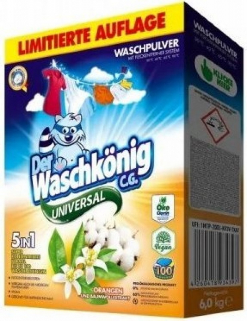 Waschkönig Universal prášek na praní Orange & Baumwolle XXL 6 kg