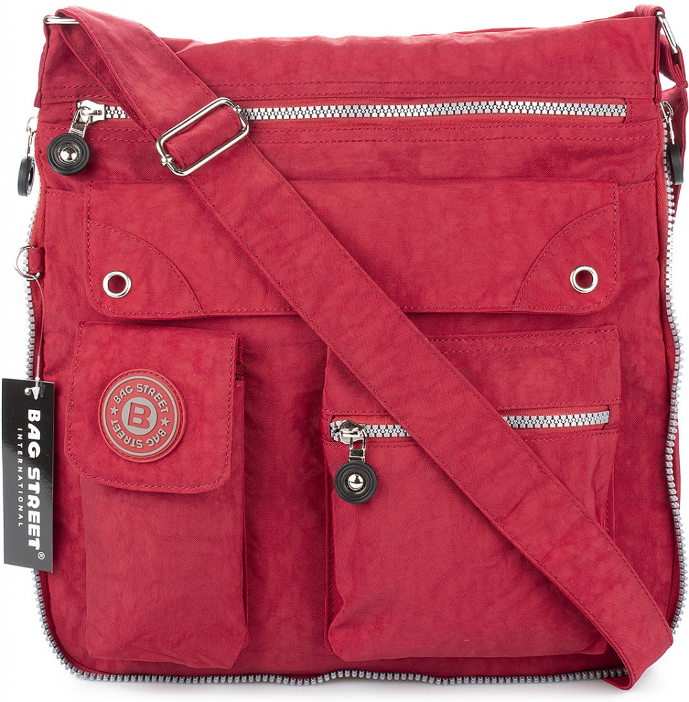 Bag Street Lehká volnočasová kabelka přes rameno červená 2221