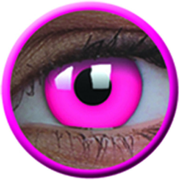 MaxVue Vision Crazy čočky UV Glow Pink svítící roční 2 ks