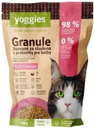 Yoggies Granule pro kočky s kuřecím masem lisované za studena 400 g
