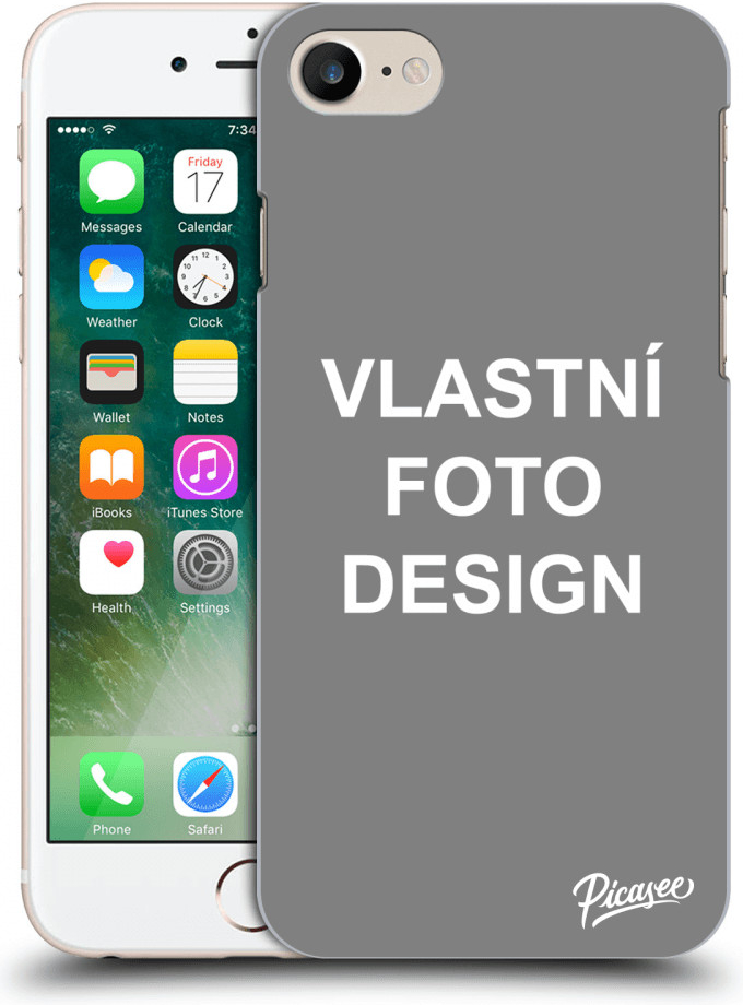 Pouzdro Picasee silikonové Apple iPhone 8 - Vlastní design/motiv čiré