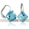 Náušnice Kostka Aquamarine Ag