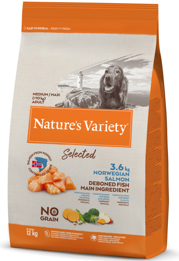 Nature\'s Variety selected pro střední psy s lososem 12 kg