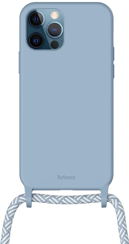 Pouzdro ArtWizz HangOn Silicone iPhone 12 / Pro se šňůrkou, modré
