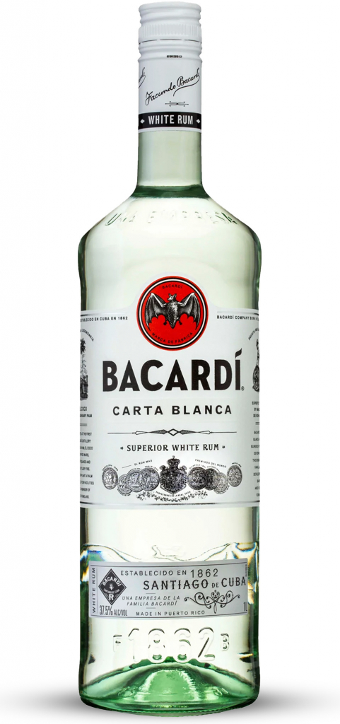 Bacardi Carta Blanca 37,5% 1 l (holá láhev)