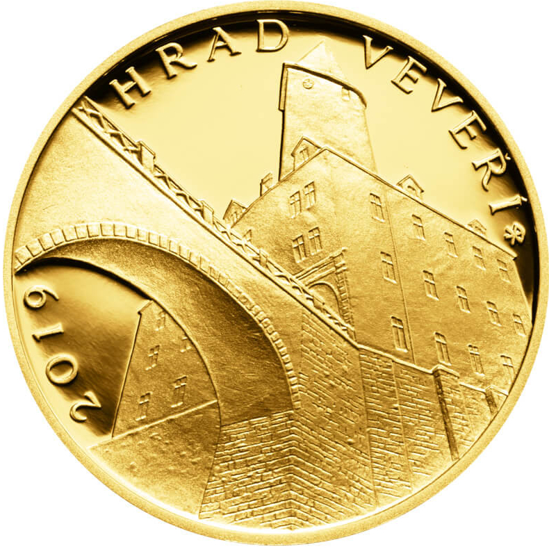 Česká mincovna Zlatá mince 5000 Kč Hrad Veveří 2019 Proof 1/2 oz