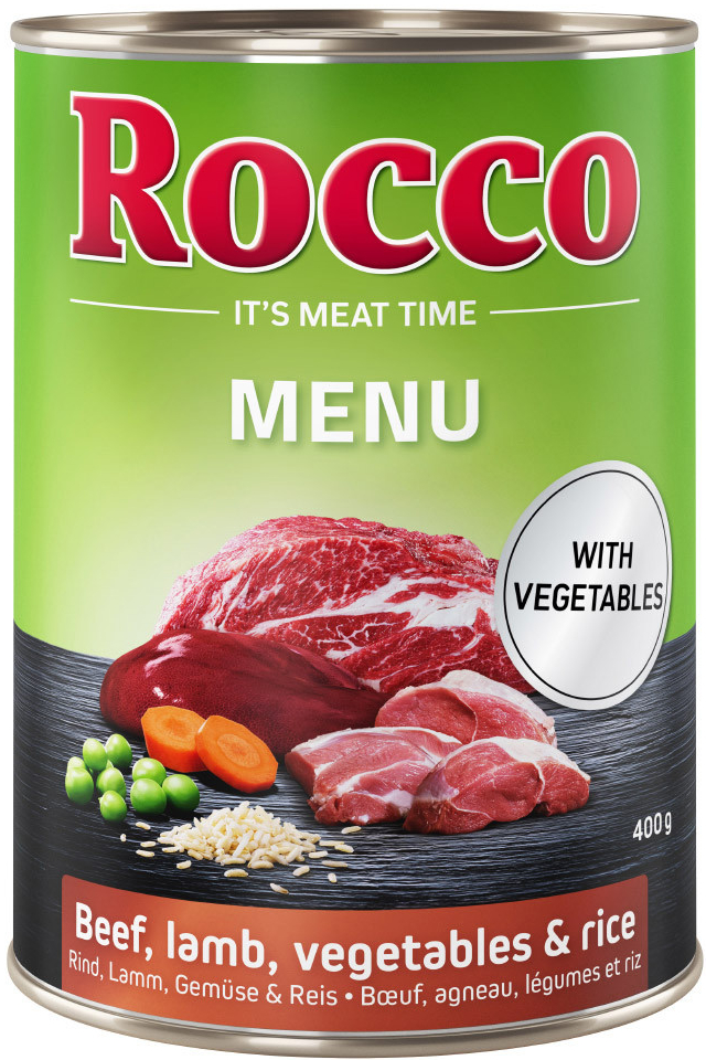 Rocco Menu Hovězí jehněčí zelenina & rýže 6 x 400 g