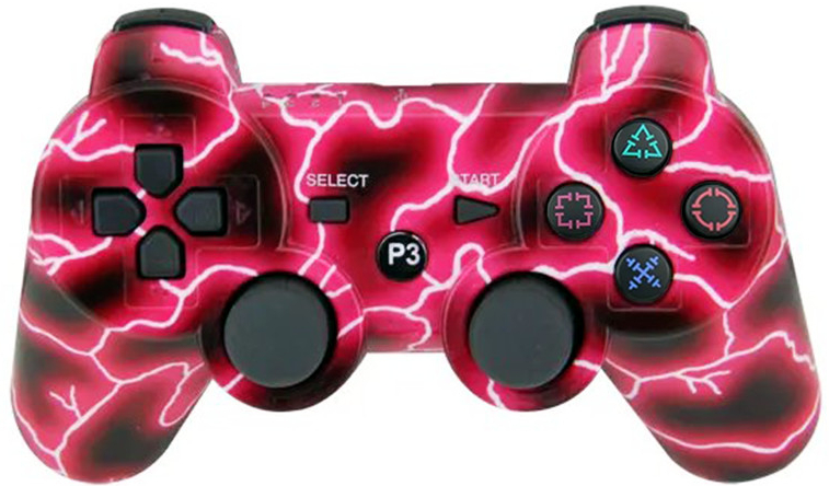PSko bezdrátový ovladač pro PS3 růžové blesky 14164