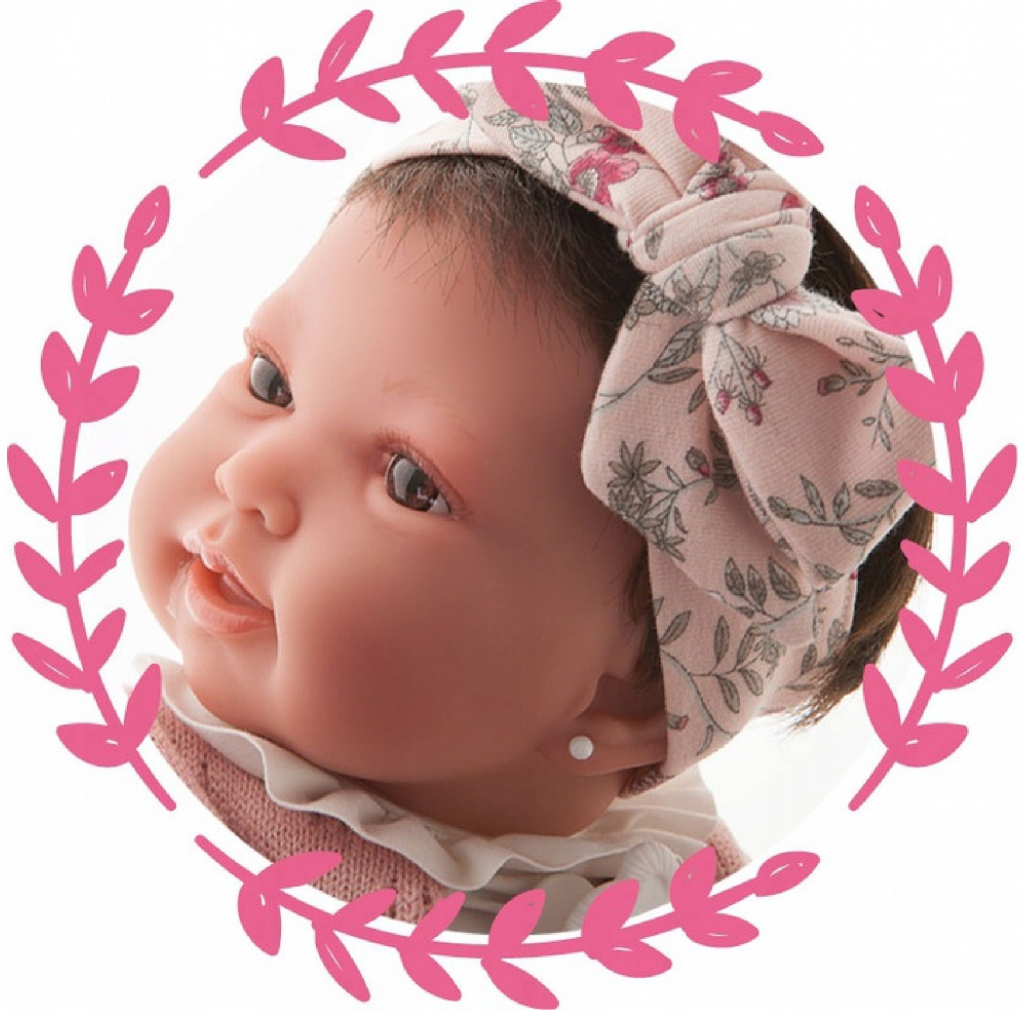 Antonio Juan Realistické miminko holčička Pipa s mašlí