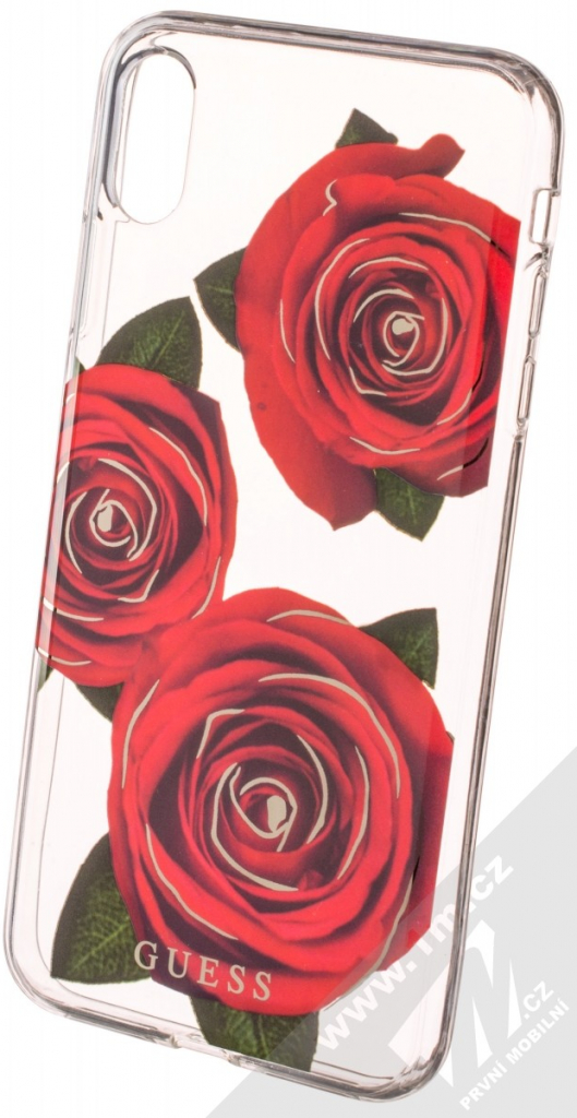 Pouzdro Guess Roses Hard Case ochranné Apple iPhone XS Max ( červené